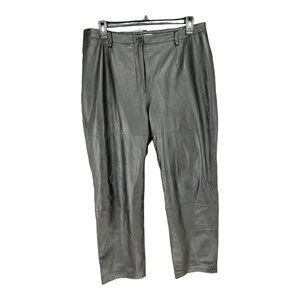 Elana by Tanner Leather Pants Trousers Black Size 18 Lined Stretch High Waisted